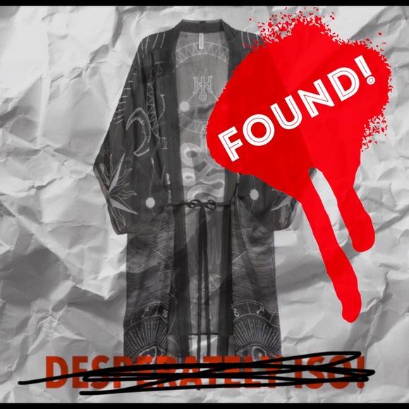 ❗️ISO❗️H&M Black Zodiac Kimono - Picture 1 of 1